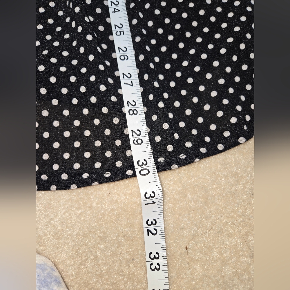 Ember Women's L Black and White Polka Dot Sleeveless Top - Picture 9 of 11